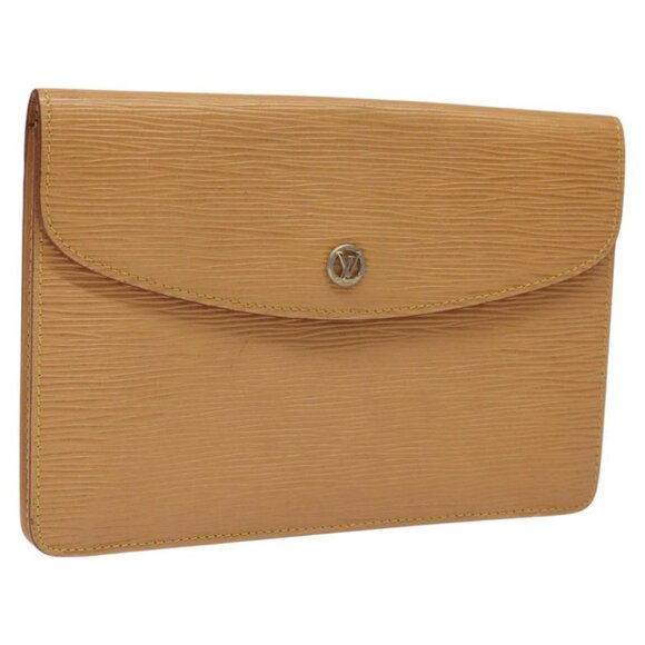 LOUIS VUITTON Epi Montaigne 23 Clutch Bag Beige LV - Picture 1 of 16